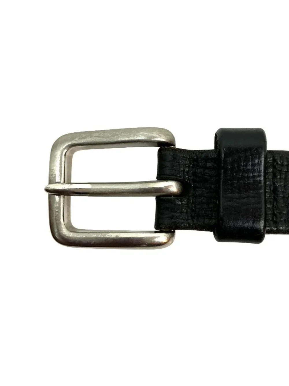 Unbranded Super Flexible Leather Belt With Heavy-Duty Silver-Tone Buckle - Textu